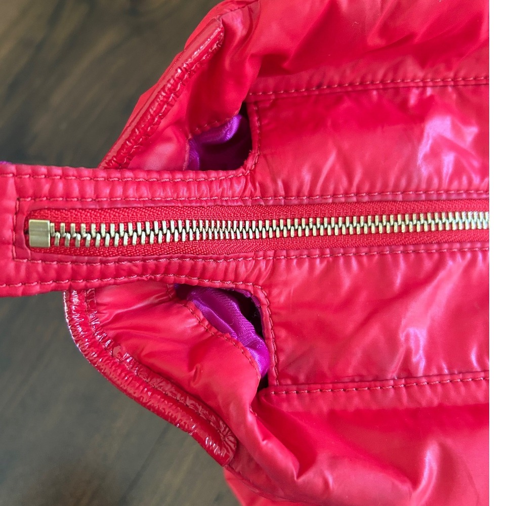 Kate Spade Quilted Puffer Tote Bag Large Red Diamond Stitch Nylon Streetwear - Picture 13 of 16
